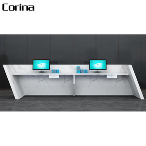 Tuỳ Chỉnh Đá Nhân Tạo Đá Cẩm Thạch Trắng Mặt Trước Quầy <span class=keywords><strong>2</strong></span> Khách Sạn Bàn Tiếp Tân Bề Mặt Rắn - Product Image 5