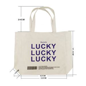 Bolsa de Compras Grande de Lona Blanca con Logotipo Personalizado, Bolsillo y Cremallera - Product Image 2