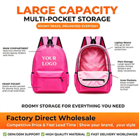 Sac à dos personnalisé en polyester pour étudiants, vente en gros, OEM ODM, faible MOQ 50 pièces, sacs d'école directement de l'usine
