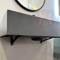Support mural triangulaire SPEEDONE pour lavabo sous-évier en marbre ou céramique, forme arquée, peint