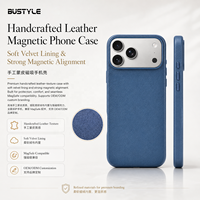 Étui de téléphone magnétique en cuir artisanal avec logo personnalisé en relief pour iPhone 18 17 16 15 Pro Max, doublure en velours doux, OEM ODM