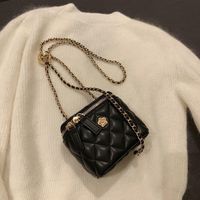 Sacs bandoulière mini portables de luxe pour femme, en PU vintage imperméable avec doublure en cuir véritable, style boîte, avec chaîne, portefeuille et porte-monnaie tendance, vente en gros