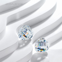 GIGAJEWE 3.5Ct Pixel Cut White D Color Moissanite Loose Stone Hand Cut Gemstone for Custom Fine Jewelry and Pendant Design