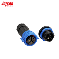 Connecteur étanche Jnicon M25 à 3 broches pour montage sur panneau, 30A 300V IP67, ensemble prise femelle et fiche mâle à verrouillage par poussée