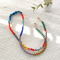Cuerda de nailon roja y azul Color soñador Esquema de seda coreana Diseño antipérdida Decoración de teléfono móvil Cuerda colgante Antirrobo