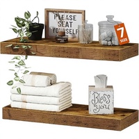 Étagères murales flottantes QEEIG robustes et peu encombrantes pour salle de bain, toilettes, décoration intérieure, présentoir, petites, 16 pouces, lot de 2
