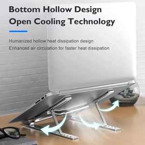 Foldable Portable Aluminum Alloy Desktop Adjustable Height Laptop Tablet <b>PC</b> Computer Notebook <b>Stand</b> for iPad - Product Image 4