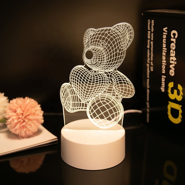 Kanlong Creative Acrylic Design Night Light 3D Warm Light Led Night Light