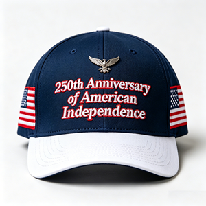 Gorra de Béisbol Personalizada America 250, Gorra Deportiva Patriótica de 6 Paneles para el 250 Aniversario de EE. UU., Proveedor OEM Profesional - Product Image 1