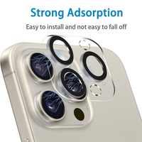 Film de protection d'objectif d'appareil photo en verre trempé pour iPhone 16 15 Pro Max 14 13 Mini 12 11 Pro, dureté 9H, protection HD ultra-claire