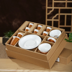Dehua White Porcelain Bamboo Woven Kung Fu Tea Set Small Cup Bowl Handmade For Home Office Use - Product Image 5