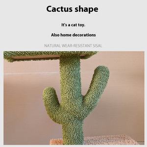 Gatto TreeCactus dal pavimento al soffitto torre del gatto con 5 livello gatto arrampicata torre con piattaforme amaca accogliente e palle penzolanti - Product Image 4