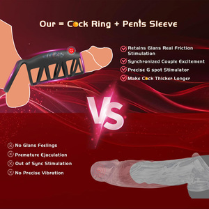 360 ° tất cả xung quanh khó khăn hơn và dày hơn dương vật cương cứng tình dục chơi Chậm xuất tinh mở rộng rung Cock nhẫn cho nam giới - Product Image 4