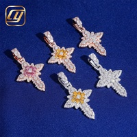 CHOYUE 10K 14K Or véritable, Bijoux fins, Diamant de laboratoire, Bijoux Hip Hop, Pendentif Hip Hop Iced Out, Pendentif Croix Buss Down