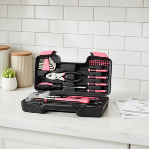 39 Piece <strong>Pink</strong> <strong>Tool</strong> <strong>Kit</strong> for Women Ladies Household Hand <strong>Tool</strong> Set with Case Essential Home Repair <strong>Tools</strong> for Girls Apartment DIY - Product Image 6