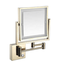 Miroirs de maquillage portables pliables avec lumières LED, forme murale intelligente, pour salle de bains