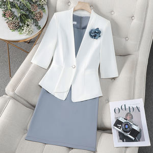 Traje de ocasión Formal de dos piezas rojo Falda Primavera Otoño Adaptabilidad Ceremonial Discurso <span class=keywords><strong>Concurso</strong></span> Radiodifusión Hosting Vestido de anfitriona - Product Image 2