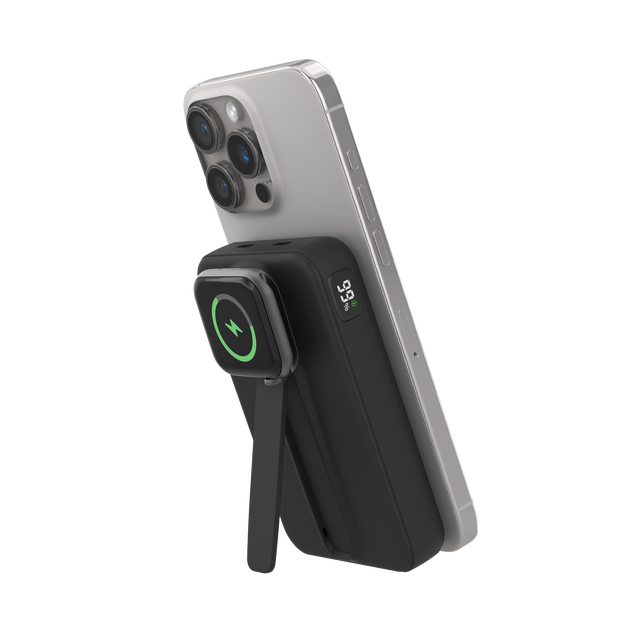 Qi2 Certified 15W Ultra 10000mAh Wireless Power Bank Fast Charging with Smart Display Foldable Stand Magnetic Functionality