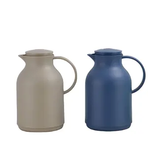 Umwelt freundliche Thermoskanne 1 Liter Kunststoffs chale Glas auskleidung Vakuum flasche mit Tasse und Griff