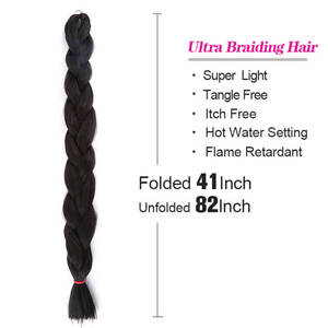 Extensiones de Cabello Sintético Suave, Jumbo, Realistas, Lisas, de Baja Temperatura, Tipo Kanekalon, Pre-estiradas, Fáciles de Trenzar a Máquina - Product Image 6