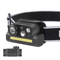Lampe frontale de camping XPG Q5 COB Mini avec capteur, rechargeable USB Type-C, étanche IP65, 7 modes, en alliage d'aluminium