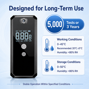 Alcootest électrochimique professionnel à pile à combustible, testeur d'alcoolémie haute précision, analyseur d'alcoolémie portable, mesureur de <span class=keywords><strong>BAC</strong></span> - Product Image 5