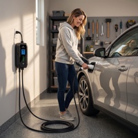 Nouvelle station de recharge pour véhicules électriques avec écran de 1,8 pouces, application Graffiti Plug and Play, WIFI, alimentation triphasée, chargeur EV Type 2