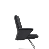 Fauteuil de bureau moderne en cuir avec coussin en éponge, dossier moyen, pour usage commercial