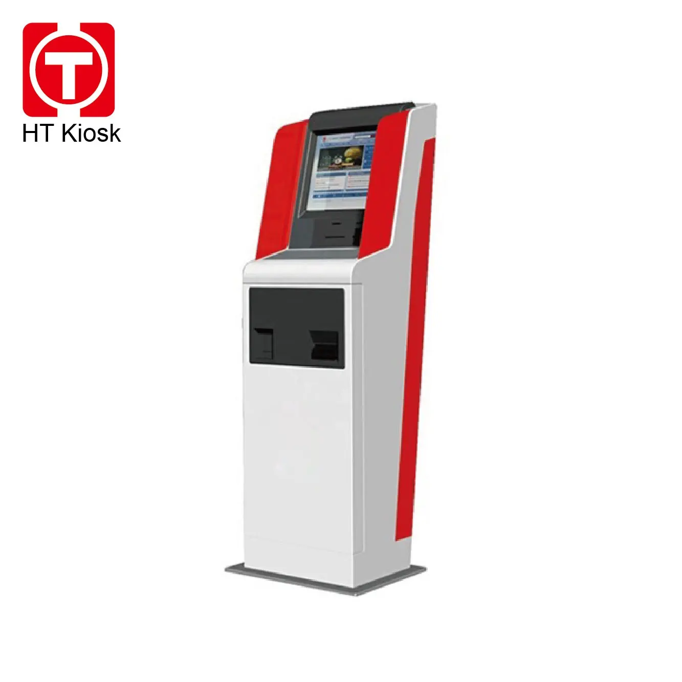 Bus station self service ticket service kiosk for bus card buying and recharge with cash acceptor and POS machine for option