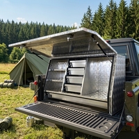 Boîte à outils portable en aluminium étanche et verrouillable, multi-compartiments, pour le rangement d'outils de camion en extérieur, l'entretien automobile et électrique