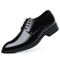 Chaussures habillées pour hommes respirantes en PU avec semelle extérieure en caoutchouc, chaussures de ville à bout pointu à lacets, plates, pour mariage, toutes saisons