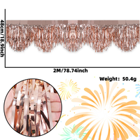 Rideau à franges en feuille métallisée rouge brillant à coupe ondulée personnalisé, guirlande de paillettes pour la Saint-Valentin, mariage, Noël, décoration de fête