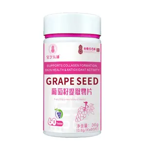 Tablet ekstrak biji anggur OEM/ODM suplemen makanan berbasis tanaman mendukung kolagen Formasi