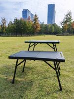 Table de camping pliable multifonctionnelle d'extérieur, portable, avec pieds en alliage d'aluminium, hauteur réglable, table tactique IGT