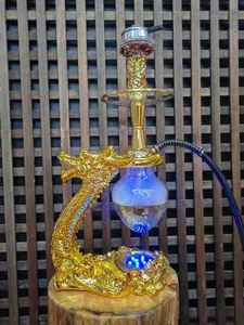 卸売レトロな宮殿スタイルの樹脂デザイン中国のドラゴンモデリング水ギセルシーシャLEDライトスポンジパッケージ - Product Image 5