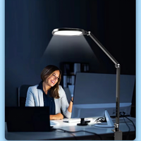 Lampe de bureau LED moderne pour salle de lecture, bras flexible, 10 niveaux de luminosité, contrôle tactile, variateur d'intensité, minuterie, lampe de table noire