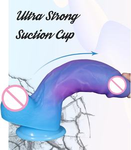 8インチのリアルな厚いシリコン製ディルド、女性向け大人のおもちゃ、カラフルで柔軟なGスポットまたはアナル刺激器 - Product Image 5