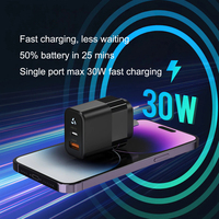 Chargeur rapide GaN PD 30W certifié SAA avec prise AU, adaptateur mural mini de voyage 5V/3A pour ordinateur portable, téléphone portable et appareil photo