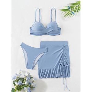 Wholesale <strong>Women</strong> <strong>Green</strong> Beach Bikinis Beachwear Sexy <strong>3</strong> Piece Set Bikini Swimwear - Product Image 3