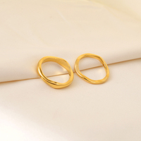 Bijoux Bagues Éternité pour Femme en Acier Inoxydable Plaqué Or 18K PVD Tendance, Empilables, Minimalistes, Étanche et Anti-Ternissement