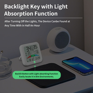 Termo-Igrometro <span class=keywords><strong>Digitale</strong></span> con Funzione di Allarme Orologio da Parete in Plastica con Monitoraggio di Umidità e Temperatura - Product Image 4