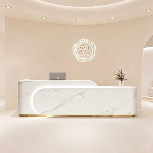 Modern Light Luxury Front Desk, <b>Reception</b> <b>Counter</b>, Cashier Cabinet for Beauty Salon, Apparel Shop & Training Center - Product Image 3