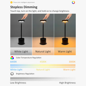 Lampada da Tavolo LED Senza Fili, Moderna, Ricaricabile, Dimmerabile al Tocco, <span class=keywords><strong>Luce</strong></span> da Scrivania Portatile, Decorazione <span class=keywords><strong>di</strong></span> Lusso in Metallo per Camera da Letto, a Batteria - Product Image 5