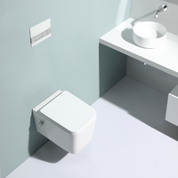 Toilette carrée de qualité moderne, toilette avec bidet intégré, bol et bidet intégré