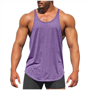 Men's Sports <b>Stringer</b> Tank Top Muscle Training Cotton Us Size Summer Customizable Logo Solid Color Curved Hem <b>Vest</b> - Product Image 6