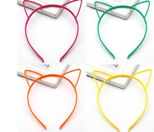 Serre-tête en plastique pour enfants, motif oreilles de <span class=keywords><strong>chat</strong></span>, couleurs mélangées, bon marché - Product Image 5