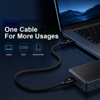 Câble USB C ULT-unite, fournisseurs vérifiés, câble de données Type-C noir personnalisé, 1 m, 2 m, charge rapide, USB Type C Thunderbolt 240W