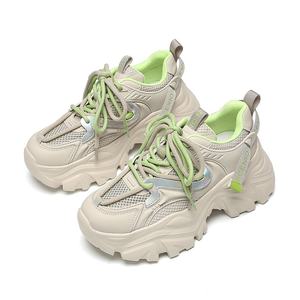 Nouvelles baskets compensées pour <span class=keywords><strong>femme</strong></span>, durables, antidérapantes, respirantes, légères, à lacets avant, avec empeigne en maille, rehaussantes - Product Image 5