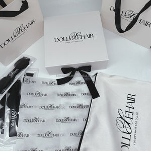 Sang trọng tùy chỉnh cứng nhắc các tông Quà Tặng màu đen hộp giấy cho phần mở rộng tóc và tóc giả gói với Ribbon hộp giấy gợn sóng bao bì - Product Image 2