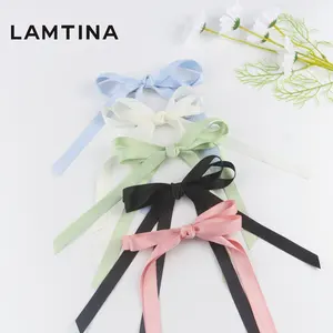 Hot Sale Fancy Styling Clips Hair Bow Fabric Girls Colorful Bowknot With Long Tail Women Baby Hair Accessories Wholesale